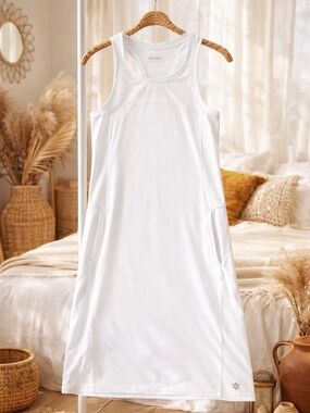 athleta santorini midi dress knee length dresses for ladies Athleta Heather Grey Sleeveless Santorini  Midi Dress  famousbrandstrading
